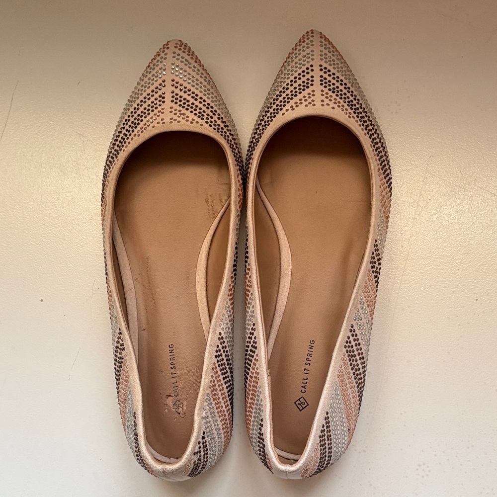 Call It Spring Beige Patterned Flats